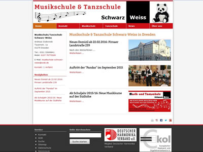 Impressum - Musikschule Tanzschule Schwarz Weiss Dresden